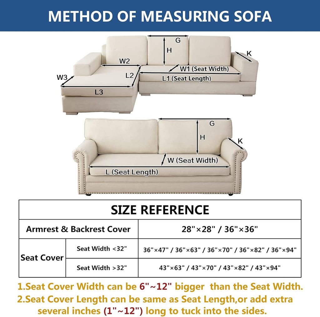 Eismodra Couch Cover,Sectional Couch Covers,Sofa Covers for 3 Cushion Couch,Anti-Slip Sofa Slipcovers for Dogs Cats Kids Loveseat Recliner L Shaped Armrest Backrest,Dark Gray 43''x82''(Only 1 Piece)