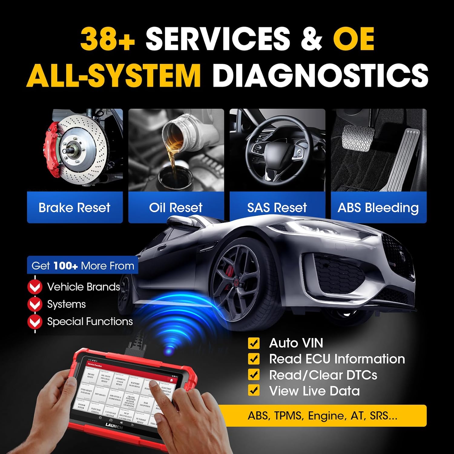 LAUNCH X431 PROS Elite 2025 New Bidirectional Scan Tool, 38+ Services, ECU Coding, All-in-One Full System Diagnostic Scanner, Support CANFD&DoIP, FCA AutoAuth, V.A.G Guided, 2 Years Free Update