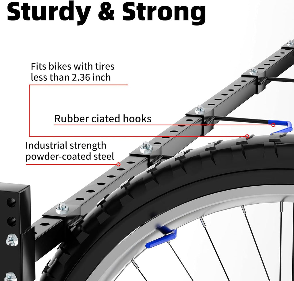 Freestanding Bike Storage Rack Vertical Bike Rack Indoor Garage Floor Stand Heavy Duty Bike Organizer Garage Bicycle Organizer Holds Up to 5 Bikes