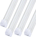 4 Pack,Led Shop Lights, 8FT Led Shop Light,100W 6000K 15000LM Clear White,Led Shop Light 8FT 110V Linkable Integrated V-Shape for Shop Garage,Warehouse,