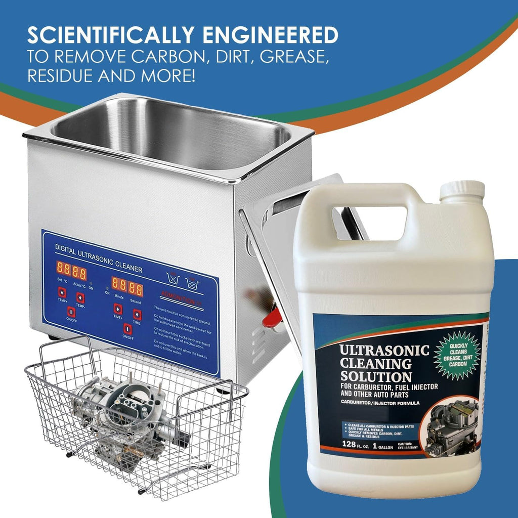 NORTHWEST ENTERPRISES Ultrasonic Cleaner Solution for Carburetors and Engine Parts. Concentrated Washing Compound for use in Ultrasonic Machines and Immersion Washers - Automotive Fluid (2 Gallons)