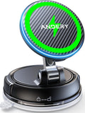 Only for iPhone Magsafe Car Mount Charger [15W Wireless Faster Charging, 78+LBS Strongest Suction, 2400gf Strongest Magnetic] 360° Adjustable Car Phone Holder, Phone Holders for Your Car, Carbon Fiber