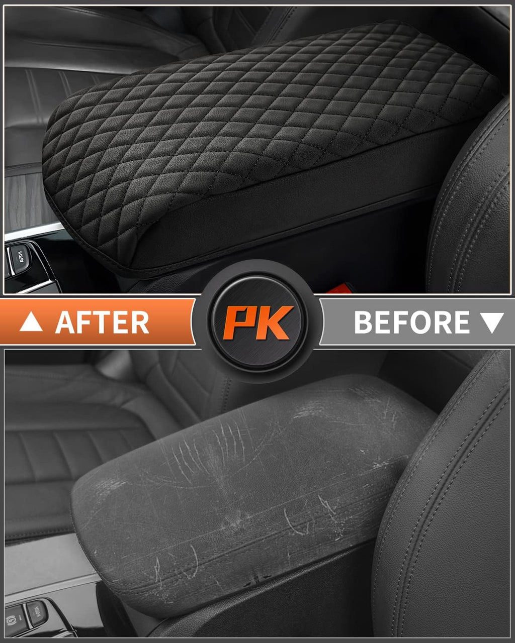 Shademax BMW X3 Center Console Cover, Armrest Cover Cushion Pad for BMW X3 Accessories 2024 2023-2018, PU Leather Armrest Seat Box Protector BMW X3 Middle Console Cover Anti-Scratch Black