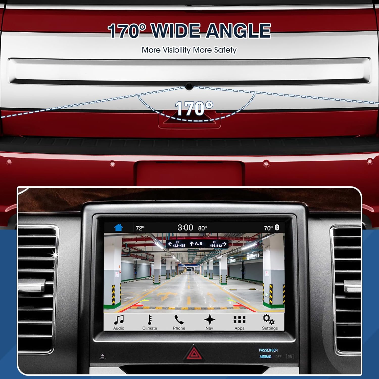 Rear View Backup Reverse Camera Fit for Ford Flex 2013-2019,Safety Parking Back Up Assist Camera OE Number GA8Z-19G490-A EA8Z-19G490-A DA8Z-19G490-A DA8Z-19G490-C