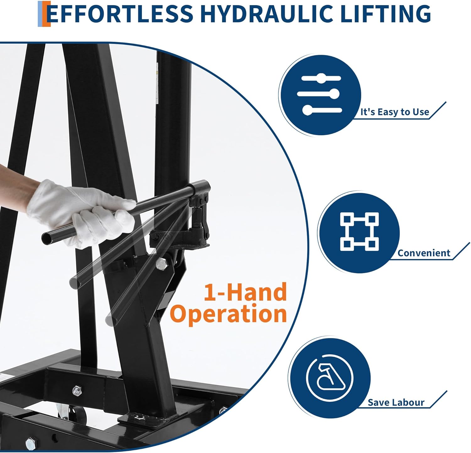 Engine Hoist Cherry Picker, 2 Ton Folding Hydraulic Engine Hoist with Telescopic Boom & 6 Casters, Heavy Duty Shop Crane Lifting Cherry Picker for Workshops Garage, Black