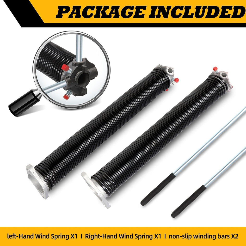 Pair of 2"Garage Door Torsion Springs Set with Non-Slip Winding Bars, Electrophoretic Coated (0.218X2"X34")
