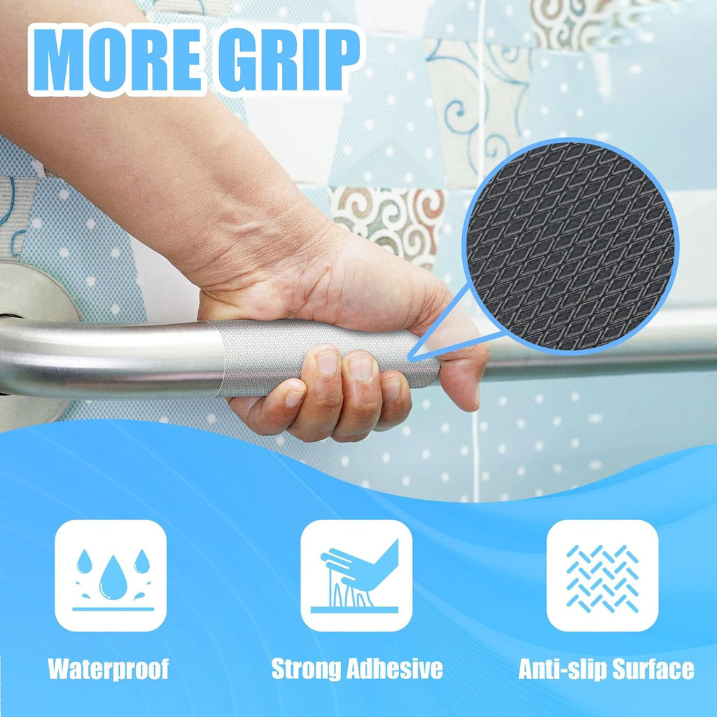 Rubber Grip Tape, Ultra-Thin Strong Adhesive Anti-Slip Waterproof Heat Resistant Wear-Resistant Cushion Pad, Making Handles or Contact Surfaces Safer, with Grip and Comfort (Clear, 2In x 10Ft)