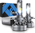 H4 Light Bulb, 40000LM 900% Super Brighter, Real 1:1 Size, 9003/HB2 Fog Light for Night Driving, 6500K Cool White, 60000Hrs Long Service Life with Cooling Fan, Plug and Play, Pack of 2