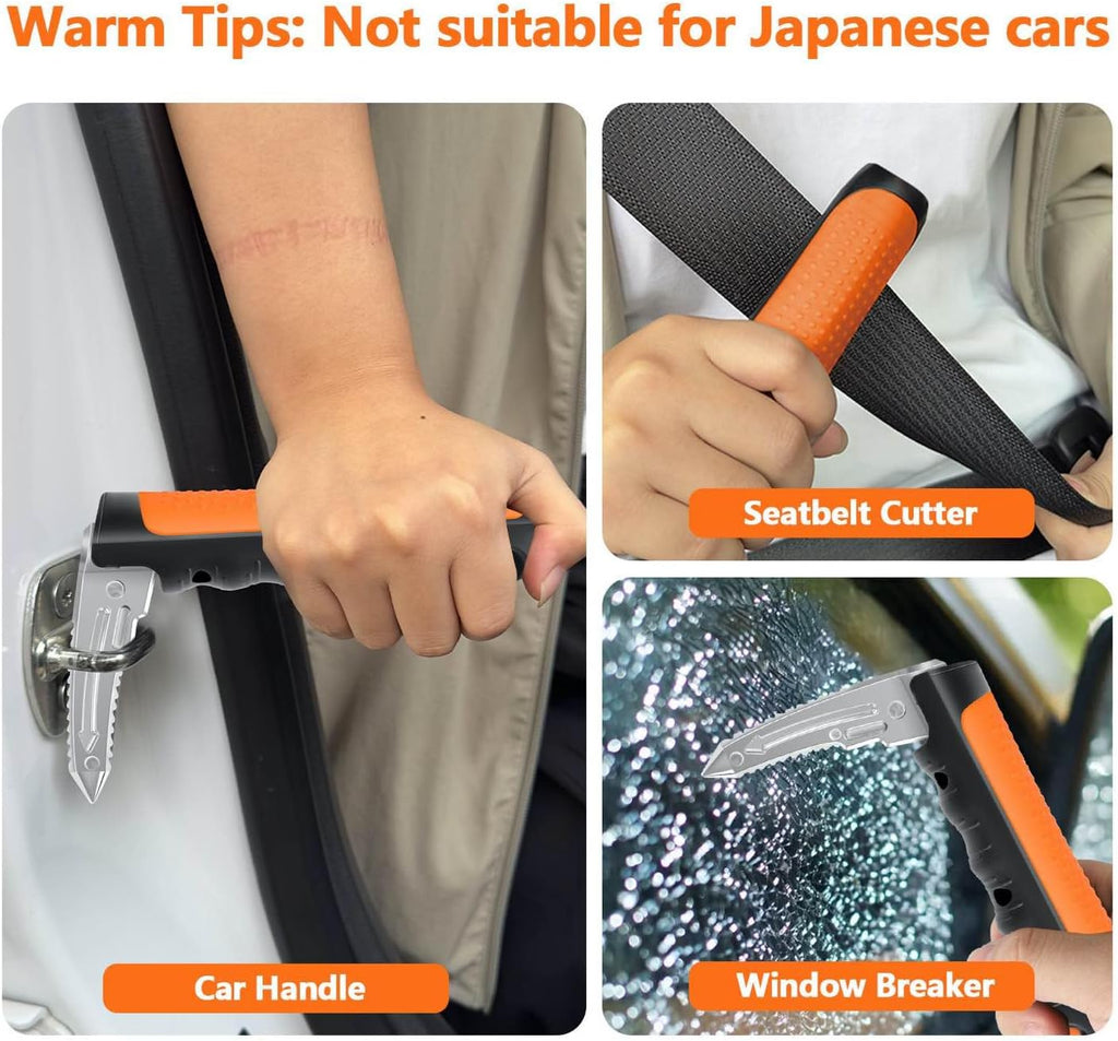 Car Door Handle for Elderly - 2025 New 3-in-1 Car Handle Assist, 2 Pack Auto Cane Portable Vehicle Support Handle Door Assist Bar, Max Load 500 Lbs, Anti-Slip Design (Orange-2-Pack Car Handle)