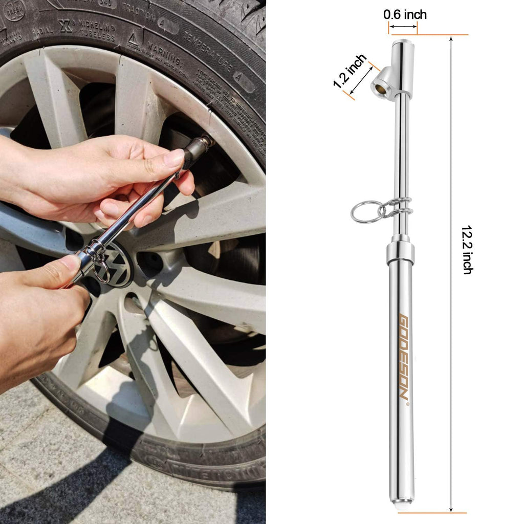 GODESON Dual Head Tire Pressure Gauge,Heavy Duty Tire Pressure Gauge Range 10-150PSI; 1-10Bar,Dual Head Truck Air Pressure Gauge (Pack of 2)