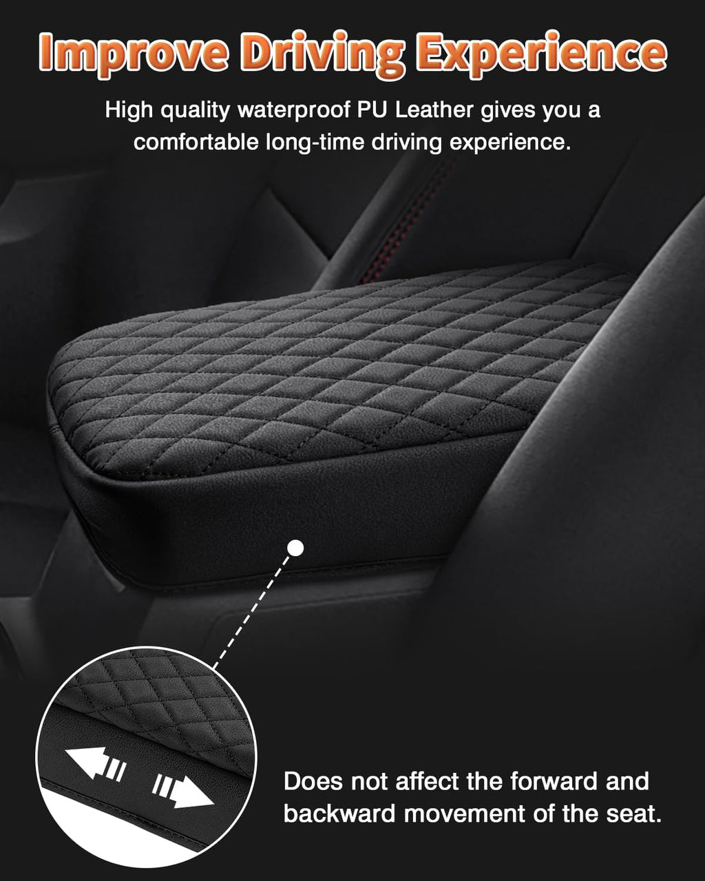 Shademax Center Console Cover for Chevy Colorado/GMC Canyon 2023-2025 2026 Accessories Armrest Cover for Colorado/Canyon Truck Arm Rest Cushion Pad PU Leather Middle Console Cover Seat Box Protector