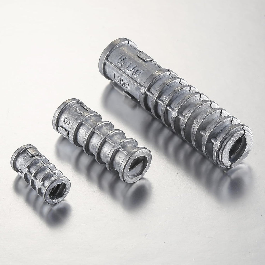 Wensilon(50pcs) 1/2 * 3 Lag Shield Anchor Long Zinc Alloy Bolts Concrete Anchors, Zinc Alloy Masonry Anchors Hole