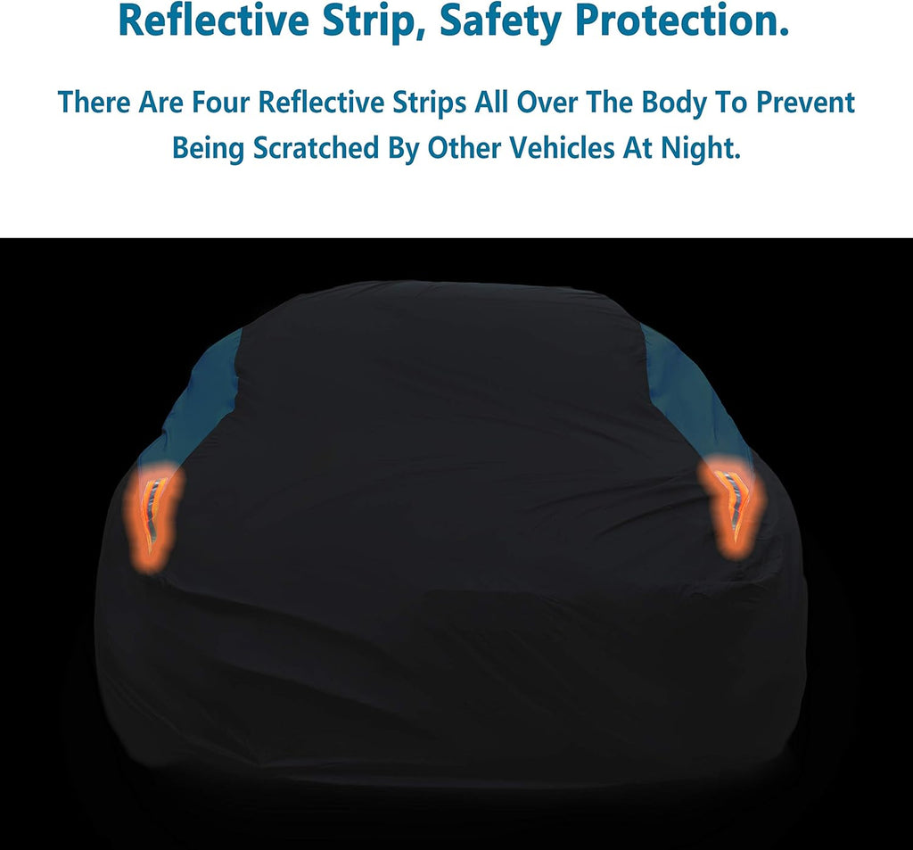 MORNYRAY Compatible with Jeep Wrangler 2 Door, Waterproof Car Cover All Weather Snowproof UV Protection Windproof Outdoor Full car Cover, Universal Fit for (Wrangler 2Door, Blue)