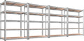 REIBII 2020LBS Garage Shelving Heavy Duty Metal Shelving 5 Tier Storage Shelves, Garage Shelves for Warehouse Basement, Easy Assembly, 72" H x 35.55" W x 16" D, Galvanized, 4 Pack