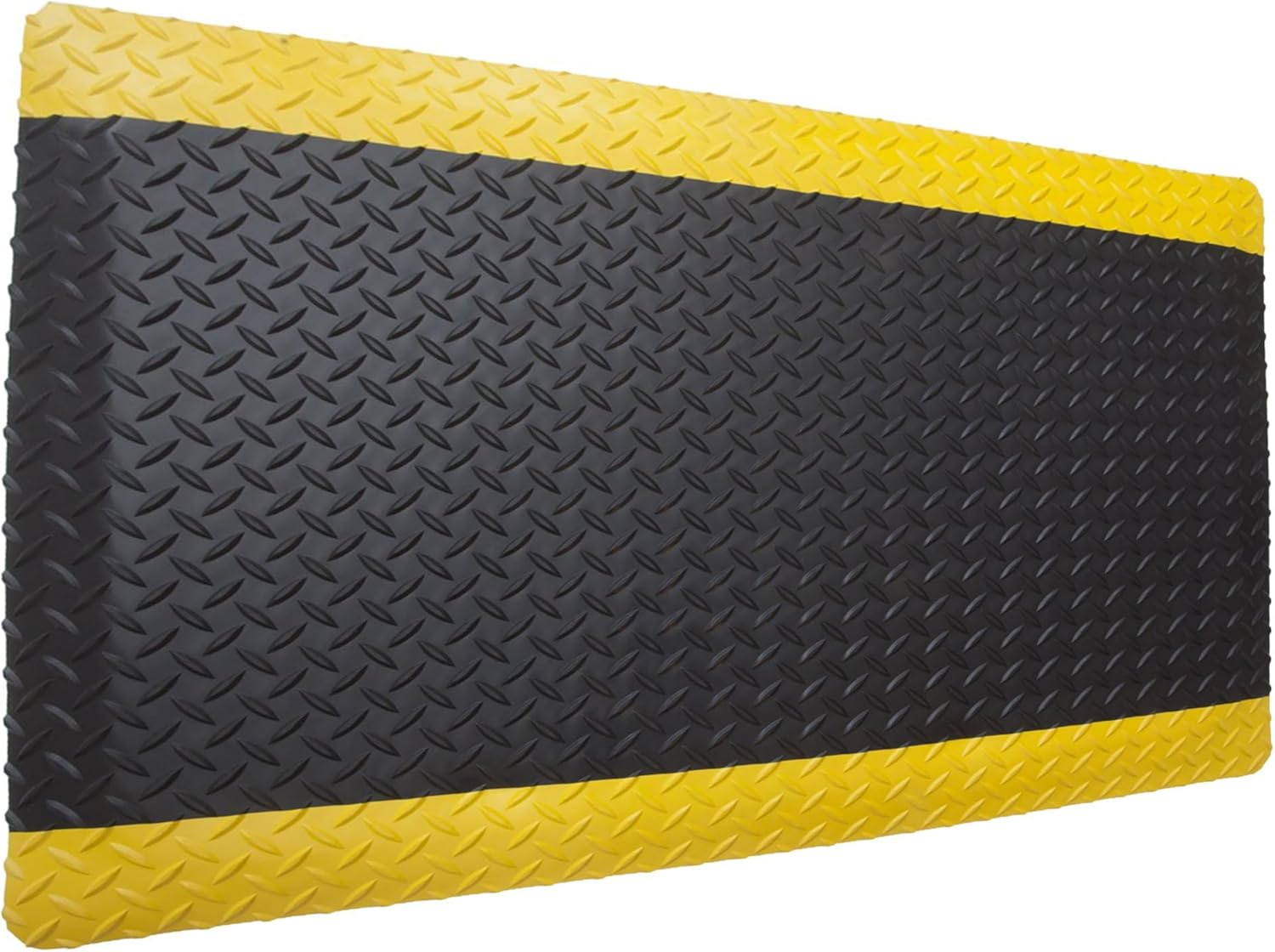 Rhino Mats, American Classic Diamond Anti-Fatigue Mats, Industrial Ergonomic Comfort Standing Mat for Work, Home, Garage, Office, Kitchen or Anywhere (Black/Yellow 1" Thick, 4 FT. x 4 FT.)