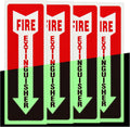 Madrigal Fire Extinguisher Glow in the Dark Sticker Sign,fire extinguisher sign,4Pack-4x12"Premium Self-Adhesive Vinyl for UV, Weather, Scratch, Water and Fade Resistance, Indoor and Outdoor