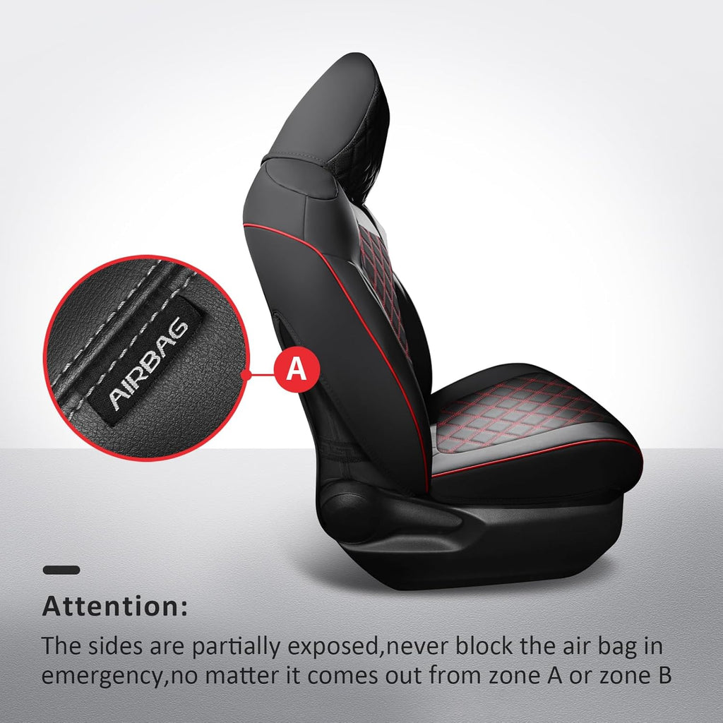 MIROZO Seat Covers for Rav4,Non-Hybrid Toyota RAV4 Seat Covers Car Seat Cover Compatible with 2019-2025 Toyota RAV4 LE,XLE,XLE Premium,Limited (Black and Red,Not for Hybrid,Adventure&TRD-Off)