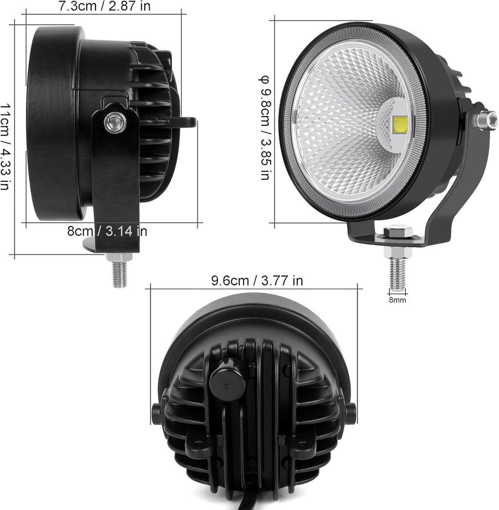 4 Inch Led Pod Light IP68 White LED Work Light Bar Car 12V 24V Led Flood Beam For Trailer Motorcycle Truck 4x4 Off Road Pick-up Deck Dock Marine Auxiliary Fog Driving Lights 2PCS