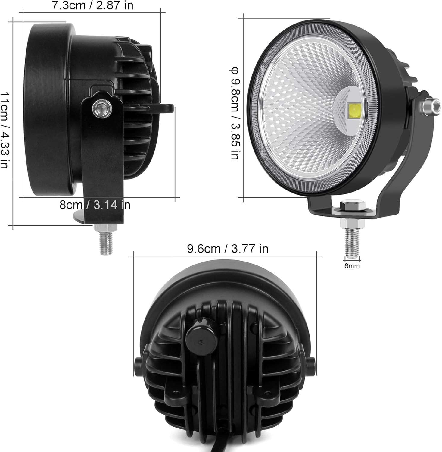 4 Inch Led Pod Light IP68 White LED Work Light Bar Car 12V 24V Led Flood Beam For Trailer Motorcycle Truck 4x4 Off Road Pick-up Deck Dock Marine Auxiliary Fog Driving Lights 2PCS