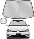 Windshield Sun Shade for 2015-2021 Volkswagen Golf GTI e-Golf VW Golf R 4 Door Hatchback Foldable Sun Sunshade for Car Front Window Automotive Interior Protector Custom Fit Accessories