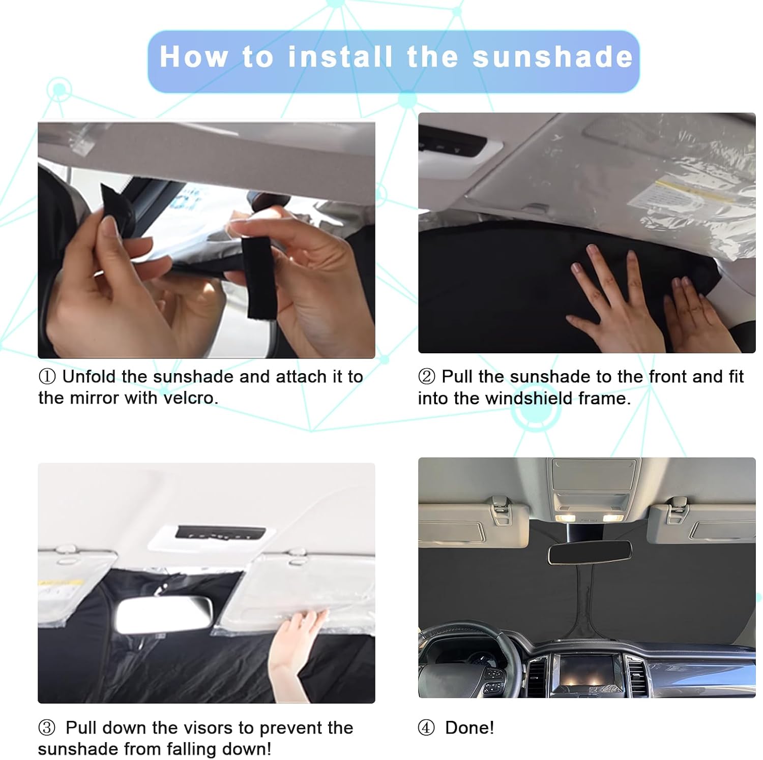 SXCY for 2020-2023 2024 BMW 3 Series Windshield Sunshade 2022-2024 3 Series 330i M340i Accessories 2023 2024 3 Series Sun Shade Foldable Sun Shield for 2024 BMW 3 Series Sun Protector, Silver