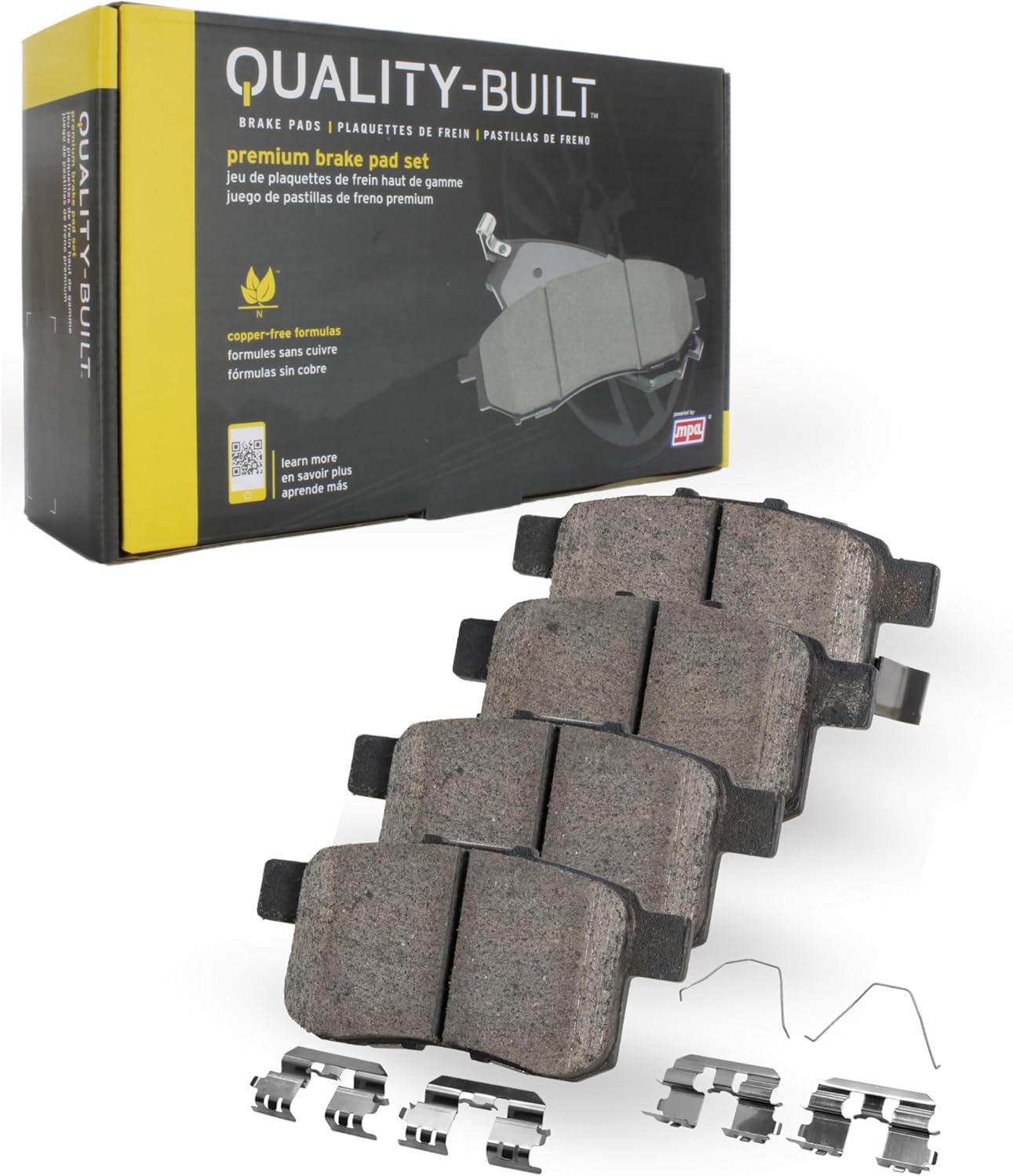 Premium Ceramic Rear Brake Pads (1001-1087C) Compatible with Jeep Commander 2006-2010, Jeep Grand Cherokee 2005-2010