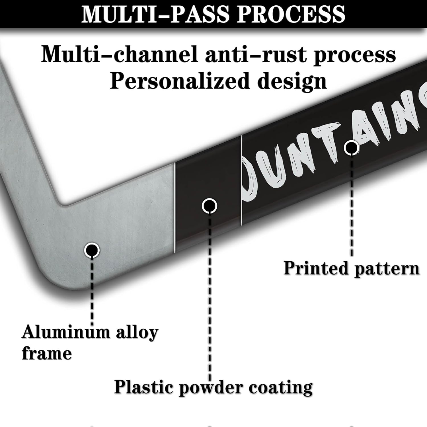 Plate Cover for Car Black and White License Plate Frames The Mountains are Calling Aluminum Metal Car Accessory 2 Pack with Screw Covers Set