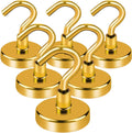 LOVIMAG Cruise Must Haves, 80Lb Magnet Hooks, Cruise Magnets for Door, Yellow Cruise Door Magnets, Magnetic Hooks for Hanging-6Pack