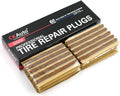 CKAuto 60pcs 4" Brown Tire Repair Strings, Automotive Tool Tire Repair Plugs for Tubeless Off-Road Tires Car, Bike, ATV, UTV, Wheelbarrow, Mower