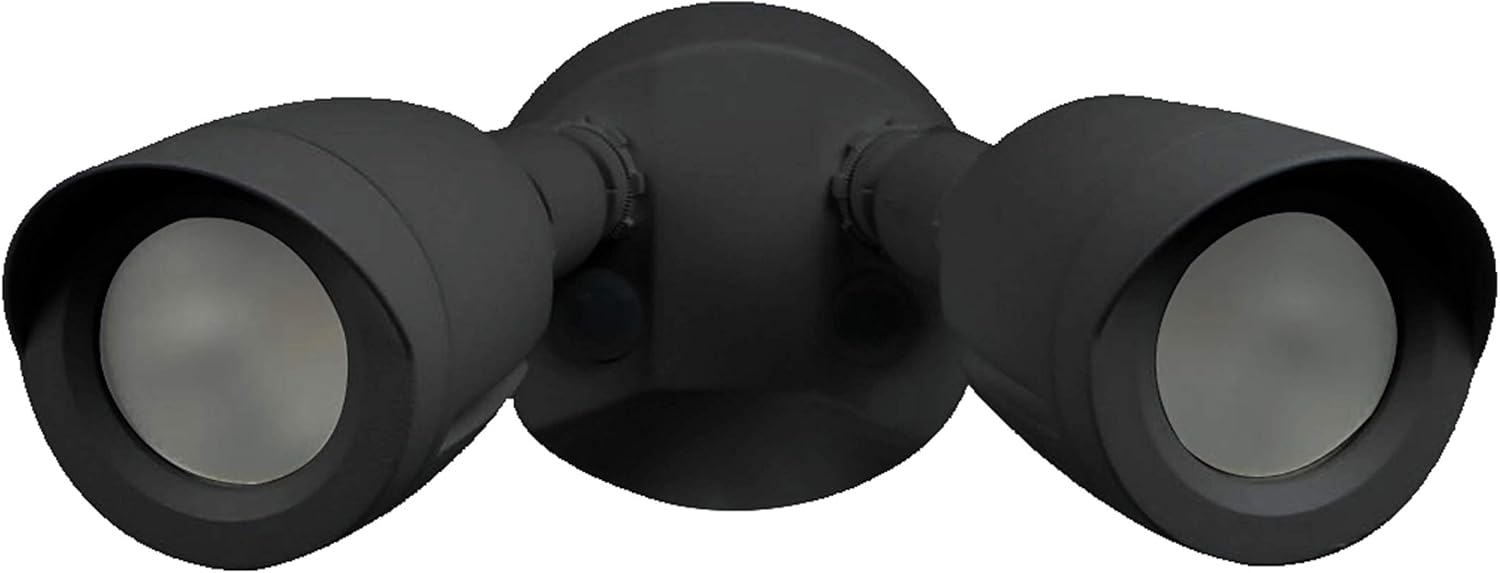 Ciata Flood Lights Outdoor, 20-Watt LED Bullet Head Security Flood Lights, Dual Head, RoHS and FCC Complaint, IP65 Rated, 1900 Lumens, 2KV Surge Protection, Die-Cast Aluminum in Black Finish – 4000K