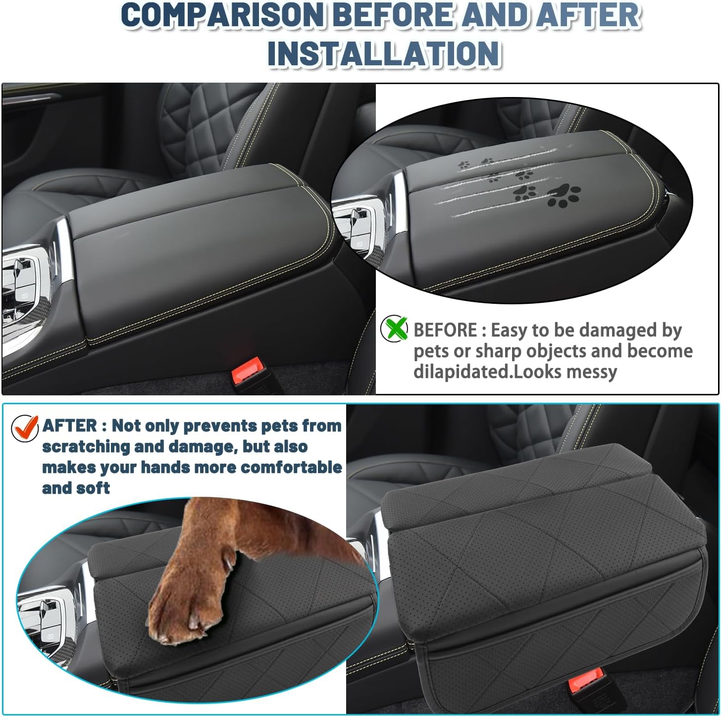 Ruiya BMW X5/X6/X7 Armrest Cover,for BMW X5/X6/X7 Accessories Center Console Cover Comfy Thicken Armrest Lid Cover Compatible with (2019~2026) BMW X5 G05/(2020~2026) BMW X6 G06/(2019~2026) BMW X7 G07