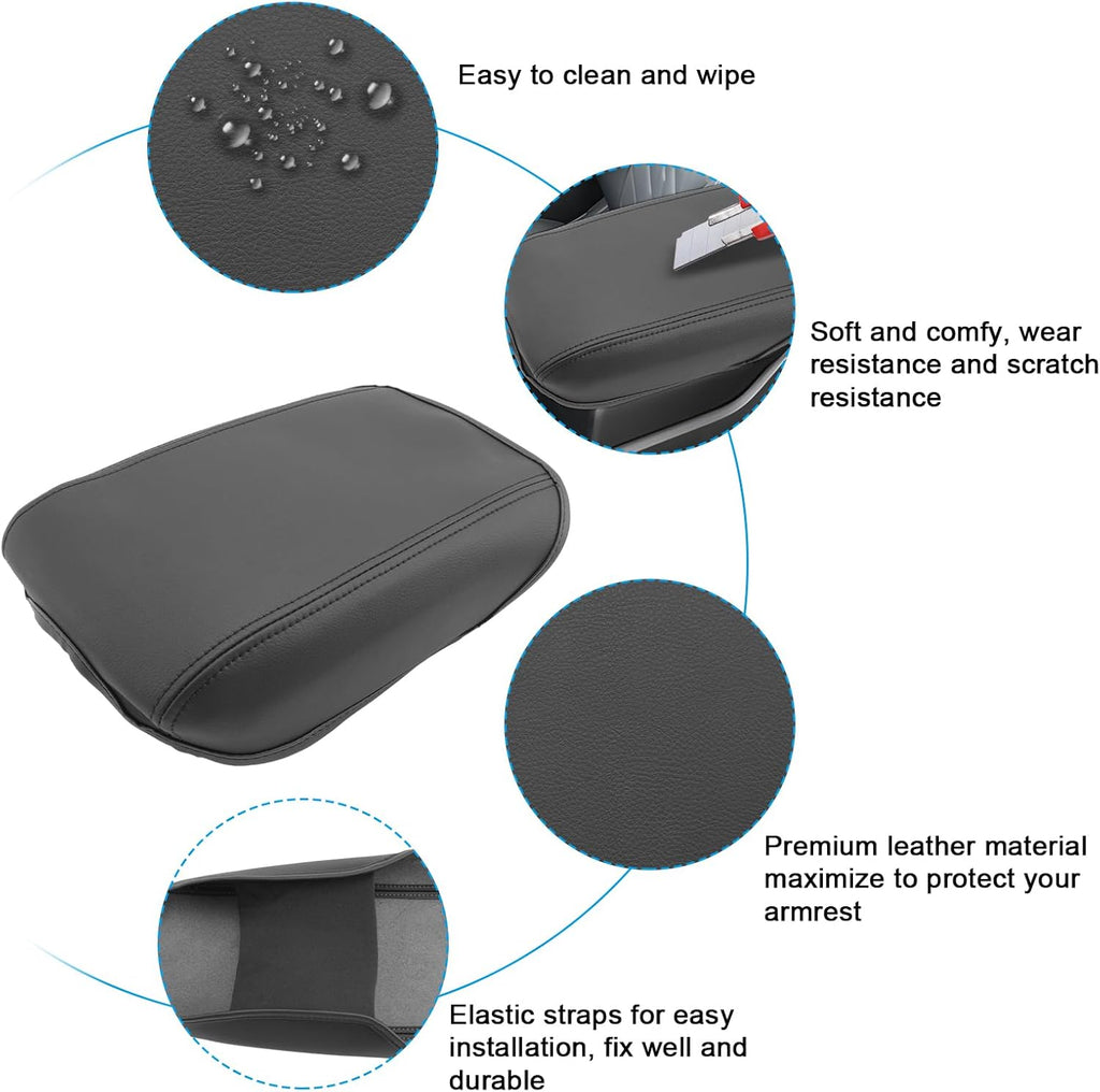 SXCY for 2024 2025 Sportage Armrest Cover for Kia Sportage 2024 2025 Accessories 2023 2024 2025 Sportage Center Console Cover 2024 2025 Sportage Middle Console Cover (Black Leather Cover)