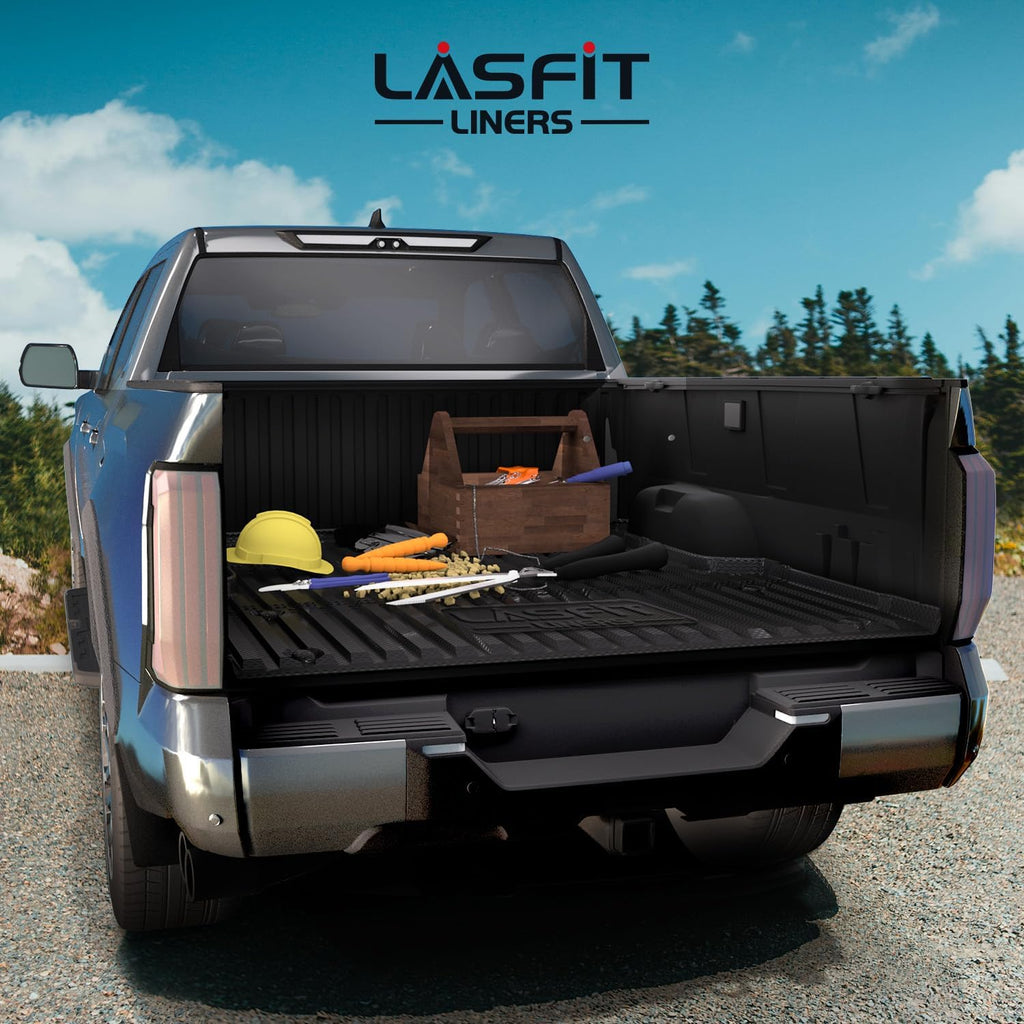 LASFIT Bed Mat for Toyota Tundra 2025 2024 2023 2022 Truck Bed (5.5FT,5.5'), All Weather 5.5 FT Bed Liner for Toyota Tundra Accessories TPE Trunk Mat Cargo Mat, Black