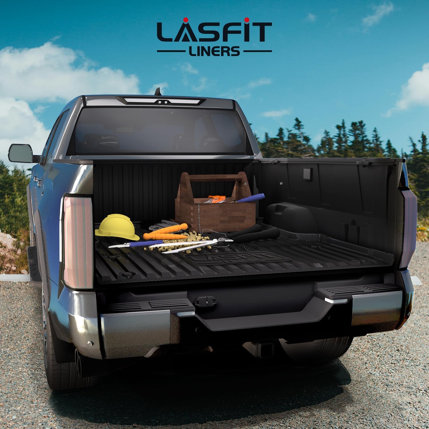 LASFIT Bed Mat for Toyota Tundra 2025 2024 2023 2022 Truck Bed (5.5FT,5.5'), All Weather 5.5 FT Bed Liner for Toyota Tundra Accessories TPE Trunk Mat Cargo Mat, Black
