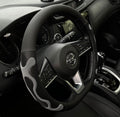 PINCTROT D Shaped Comfy Grip Steering Wheel Cover, Anti-Slip Design, Flat Bottom 14.5-15 Inch(Silicone Gray)
