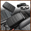 Muslogy Center Console Cover Compatible with 23 24 2025 2026 Honda CR-V Accessories CRV Hybrid LX EX EX-L Sport Touring Armrest Cover Lid Cushion Protector Vegan Leather Extra Soft(Black/White Trim)