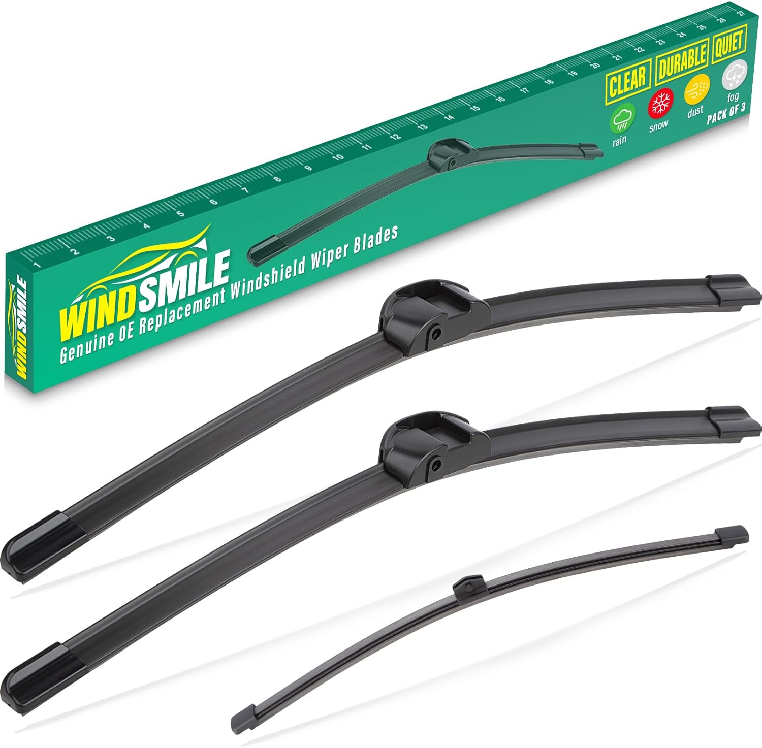26" 26" 13" Windshield Wiper Blades Replacement for Porsche Cayenne VW Volkswagen Touareg 2011 2012 2013 2014 2015 2016 2017 Premium All Weather Front Rear Wipers Set - OEM Quality (Pack of 3)