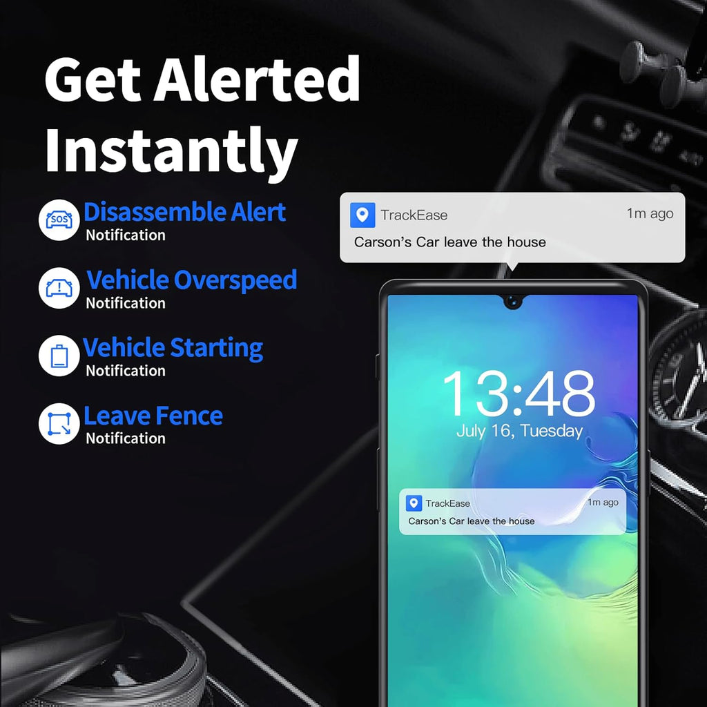 Wired GPS Tracker for Vehicles No Monthly Fee, No Subscription, Real-Time Tracking, 4G SIM and Data Included, Trip History, GeoFence, Driving Alerts, Waterproof