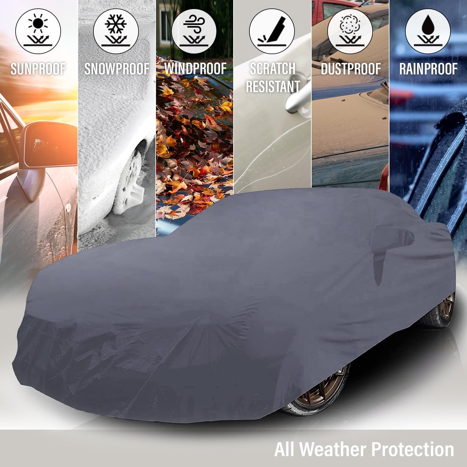 Supreme Full Car Cover – for Pontiac Star Chief 1955-1957 Hardtop Wagon 4-Door Semi Custom Fit Waterproof Full Coverage All Weather Windproof Dust Proof Indoor Outdoor Automobile