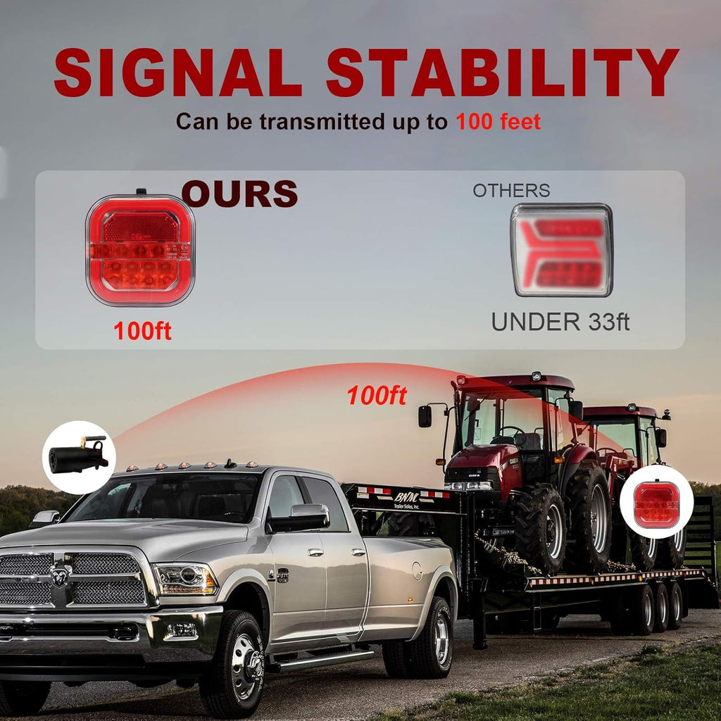 Agrieyes Halo Wireless Trailer Lights, 2 Mounting Options Magnetic Trailer Light for Towing, Portable LED Tow Lights Kit for Trucks, Boat, RV
