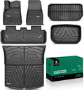 YHTAUTO All Weather Floor Mats Fit Tesla Model Y 2025 2024 2023 2022 2021 2020 Car Mats TPE Frunk Trunk Cargo Liner, Front & Rear Storage Mats, Model Y Accessories for 5-Seat, NOT Fit Model Y Juniper