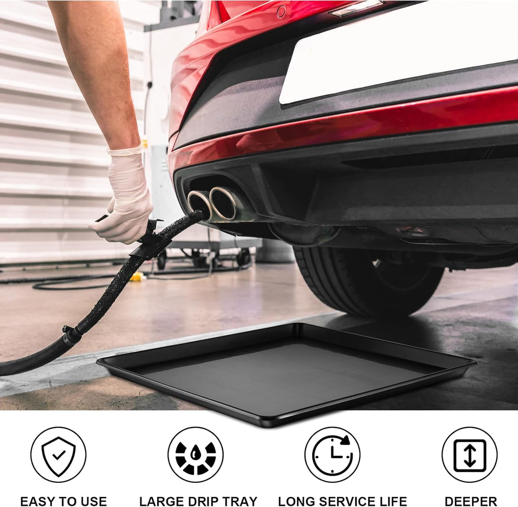 6Pcs Extra Large Car Oil Drip Pan- 35.4 x 24 x1.6 Inches Oil Drain Pan for Oil Change- Oil Drip Tray for Under Car Plastic Oil Tray, Oil Catch Pan Replacement Tray to Keep Garage Floor Clean