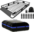 FORWODE Roof Rack Carrier Basket, 64" x 39" Rooftop Cargo Carrier with 250 lbs Capacity, Rust-Proof Steel Heavy Duty Car Top Luggage Basket with Waterproof Cargo Bag for SUV Truck Cars