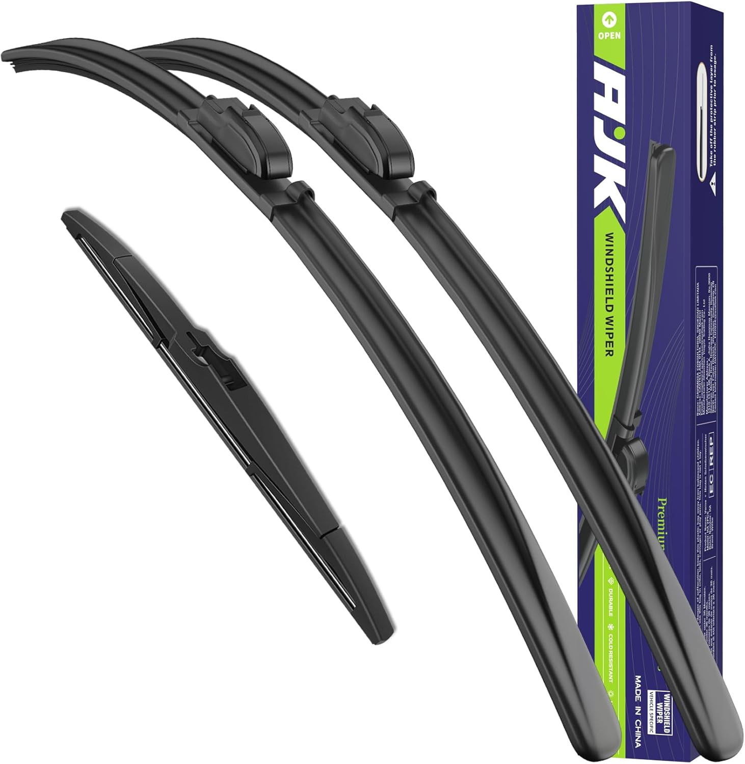 AJK Front Windshield Wiper for Hyundai Venue 2020 2021 2022 2023 2024, Original Equipment Back Window Wipers Blades, Conventional, Vehicle Specific Fit, Pack of 3