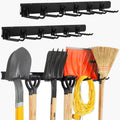 Locking Garden Tool Organizer, Garage Organization Wall Mount Storage Rack, Heavy Duty Metal Yard Tool Organizer, Adjustable Hanging Hooks, Hold Up to 420lbs (96Inch Black)