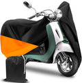 COVERVIN Scooter Outdoor Waterproof Cover, Moped Cover Vespa Cover for Honda Ruckus Yamaha 60″ Long (XS, Black Orange)