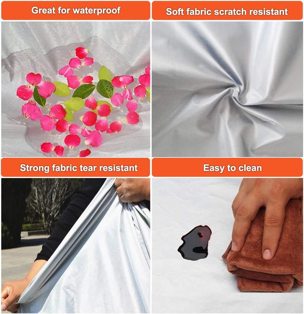 Kayme Car Covers for Automobiles Waterproof All Weather Sun Uv Rain Protection with Zipper Mirror Pocket Fit Sedan Toyota Prius, Mercedes Benz CLK, Cadillac ATS, Nissan Sentra .(178 to 185 Inch) 3L