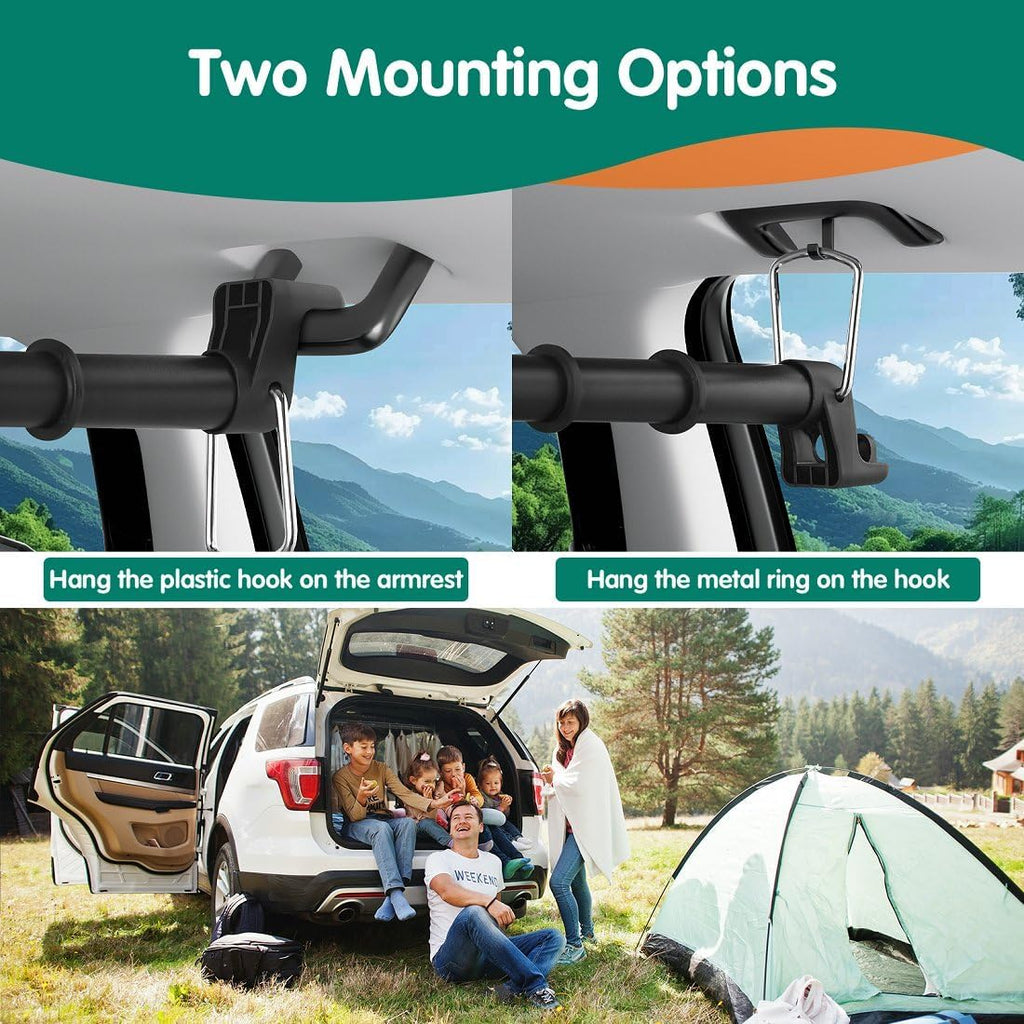 Car Clothes Hanger Bar, Heavy Duty Telescopic Clothes Rod for Cars 30–62 Inches, Wrinkle Free Clothes Rack for Sedans, SUVs, Trucks, and Most Other Vehicles, Suitable for Daily and Travel Use