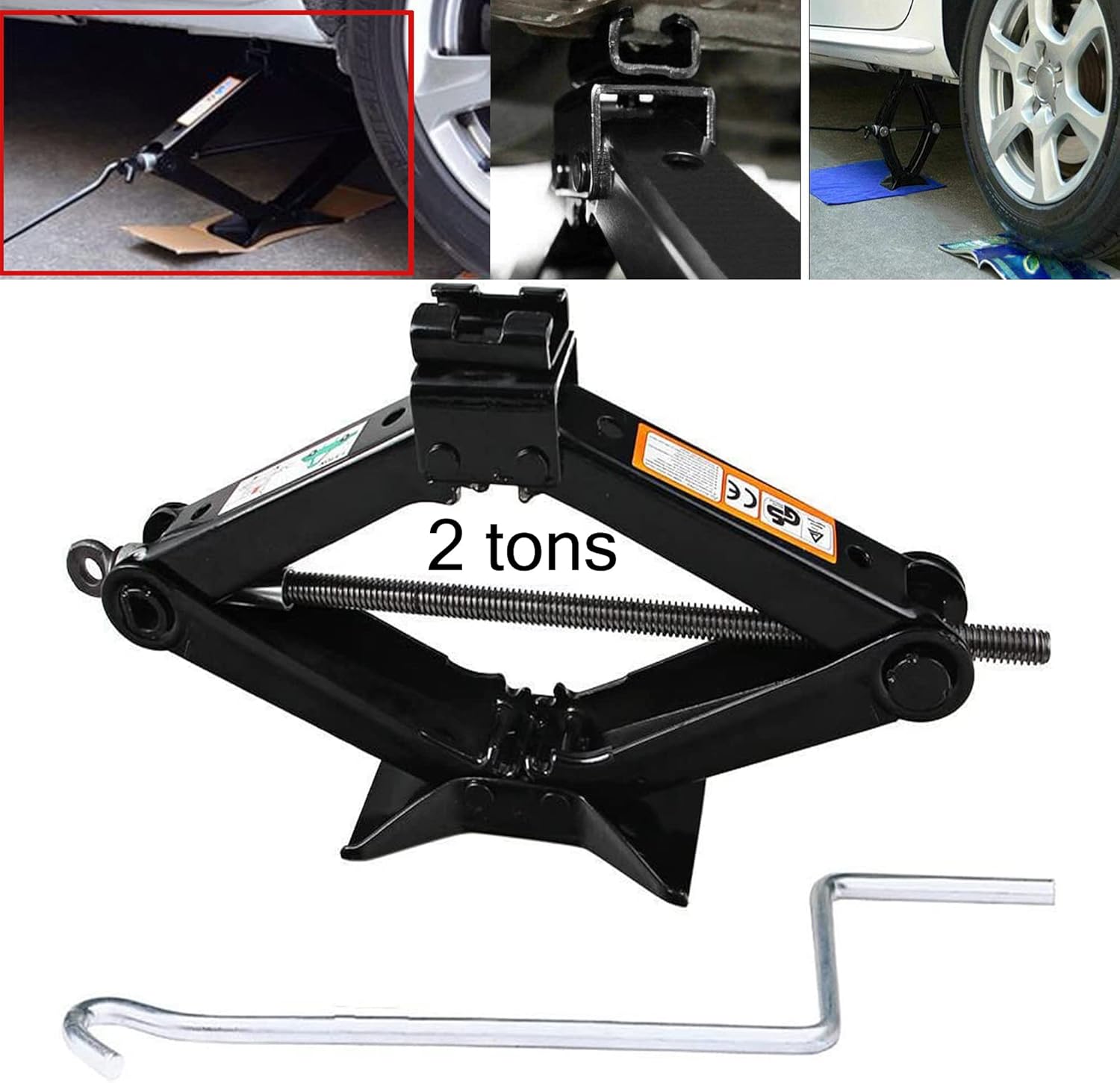 Scissor Screw Jack Lift for Car Van Vehicles 2 Ton 4.2-15 Inch Portable with Handle for Spare Tire Changing Remove