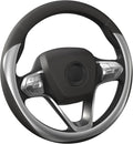 HOTOR Car Steering Wheel Cover - Universal Car Accessory for Diverse Cars, Durable Leather Cover with Anti-Slip Lining, for Steering Wheel with a Diameter of 14.5"-15", Carbon Gray